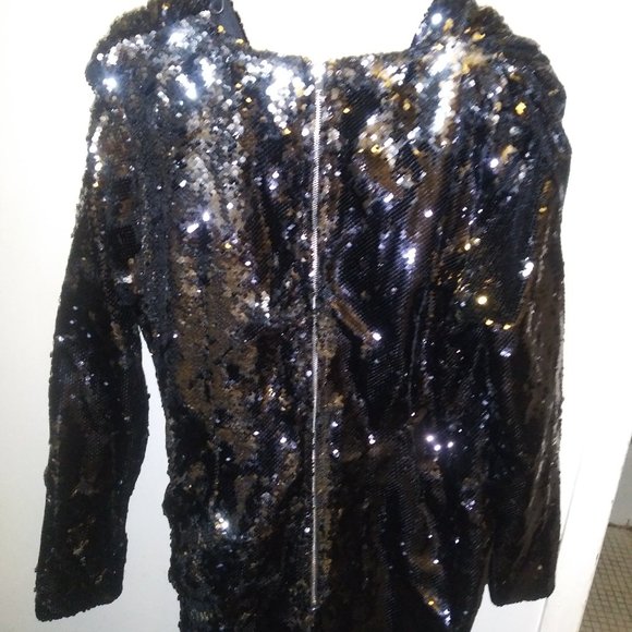 Sequin Black shirt dress size 14 - Picture 2 of 7